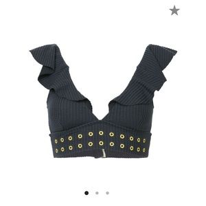 duskii Bikini Set Size S/6 Navy Blue with Ruffles